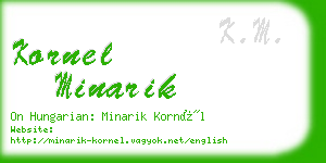 kornel minarik business card